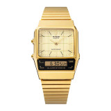 Casio Vintage AQ800EG-9A Analog-Digital Watch in gold front view