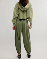FP Movement Women's Momentum Pants in ivy green, back view