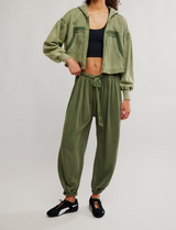 FP Movement Women's Momentum Pants in ivy green, full view angle