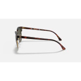 Ray-Ban Clubmaster Classic sunglasses in tortoise with green lenses, side view