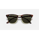 Ray-Ban Clubmaster Classic sunglasses in tortoise with green lenses, folded view