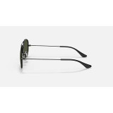 Ray-Ban Cockpit sunglasses in gunmetal with classic green lenses, side view