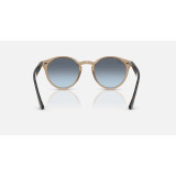 Ray-Ban Highstreet sunglasses in turtledove with blue gradient grey lenses, back view