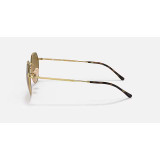 Ray-Ban Jack sunglasses in gold frame with brown gradient lenses, side view