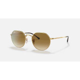 Ray-Ban Jack sunglasses in gold frame with brown gradient lenses