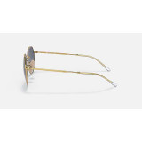 Ray-Ban Jack Sunglasses in gold with blue gradient lenses, side view