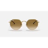 Ray-Ban Jack Sunglasses in gold with brown gradient lenses, front view