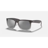 Ray-Ban Justin Classic sunglasses in rubber grey with silver mirror lenses