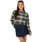 O'Neill Pippa Cropped Flannel Hunter Green full view