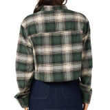O'Neill Pippa Cropped Flannel Hunter Green back