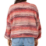 O'Neill Women's Bayou Striped Sweater Bayou Chocolate back view