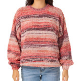 O'Neill Women's Bayou Striped Sweater Bayou Chocolate front view
