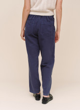 Bella Dahl Women's Porkchop Darted Knee Pants Deep Cobalt back view