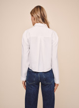 Bella Dahl Women's Cropped Button Down Shirt white back