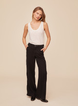 Bella Dahl Women's Side Stripe Trouser Jeans vintage black full view