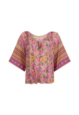 Spell Swan Lake Short Sleeve Blouse Lilac Rose white front detail