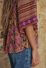 Spell Swan Lake Short Sleeve Blouse Lilac Rose close-up detail