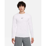 Nike Men's Pro Dri-FIT Slim Longsleeve Fitness Top White Black Front