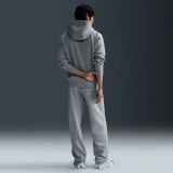 Nike Men's Club Open Hem Fleece Pants Dark Grey Heather/Smoke Grey full back view
