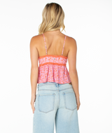 Roxy Coastal Sun Tank Top Camella Solar Floral back view