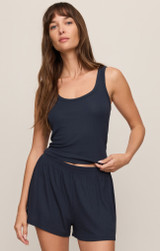 PJ Salvage Women's PJ Just Right Rib Tank Top Eclipse Full side view
