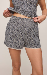 Z Supply Women's PJ Floral Dawn Shorts Dawn Eclipse Detail