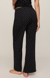 Z Supply Women's PJ Luxe Dot Pants black back view