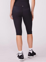 Thrive Societe Women's High Rise Pedal Pusher Leggings Pedal Black Back