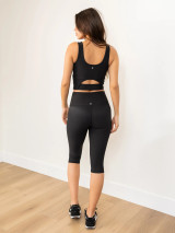 Thrive Societe Women's High Rise Pedal Pusher Leggings Pedal Black Full Back