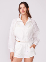 Thrive Societe Women's Cropped Running Jacket Crop White Front
