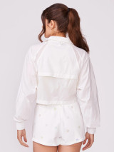 Thrive Societe Women's Cropped Running Jacket Crop White Back