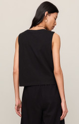 Z Supply Women's Sloane V-Neck Cotton Jersey Tank Top in True Black