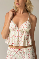 Happy Camp3r Women's Cherry Hearts Penelope Tank Top Cherry print side view