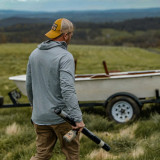 Poncho Outdoors Men's UV Hoodie grey lifestyle