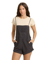 Billabong Women's Wild Pursuit Overalls Off Black front view