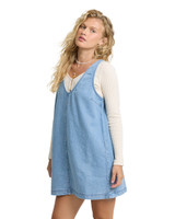 Billabong Lyla Saltwashed Mini Dress Sea Blue side view