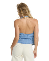 Billabong Lyla Saltwashed Halter Top Sea Blue back view