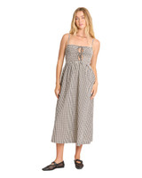 Billabong Women's Beach Check Midi Dress white black front