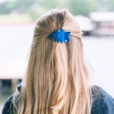 Teleties Small Flat Shooting Star Hair Clip in Blue detail
