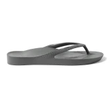 Archies Footwear Men's Arch Support Flip Flops Charcoal side view