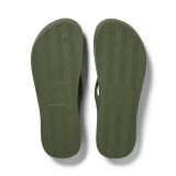 Archies Footwear Men's Arch Support Flip Flops Olive bottom view