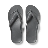 Archies Footwear Men's Arch Support Flip Flops Charcoal top view