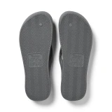 Archies Footwear Men's Arch Support Flip Flops Charcoal bottom view