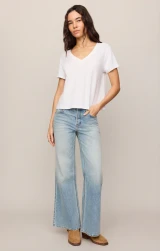 Z Supply Nomad V Neck Tee white full front