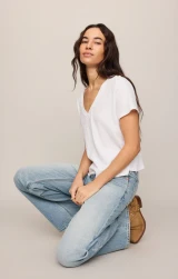 Z Supply Nomad V Neck Tee white side