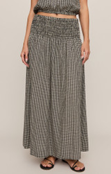 Z Supply Brooke Gingham Skirt Gingham Black front view