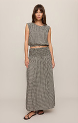 Z Supply Brooke Gingham Skirt Gingham Black full view