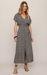Z Supply Sanna Iris Floral Midi Dress Sanna Eclipse front view