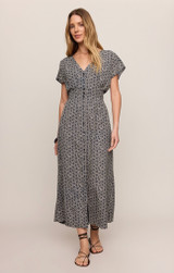 Z Supply Sanna Iris Floral Midi Dress Sanna Eclipse full length