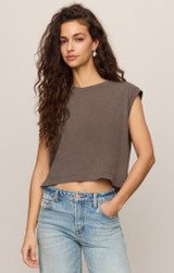 Z Supply Flex Sleeveless Tee Pebble Coast front